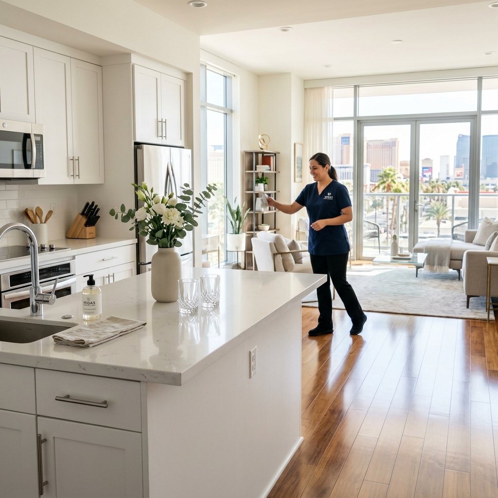 Sparkling clean Las Vegas home interior after AM Cleaning Service